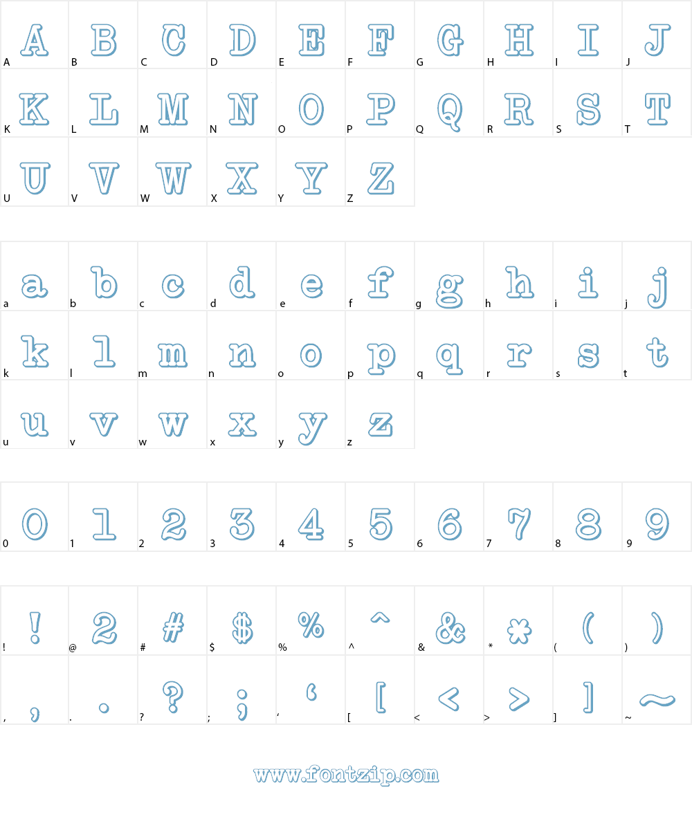 NeoBulletin Limited Shadow Font Character
